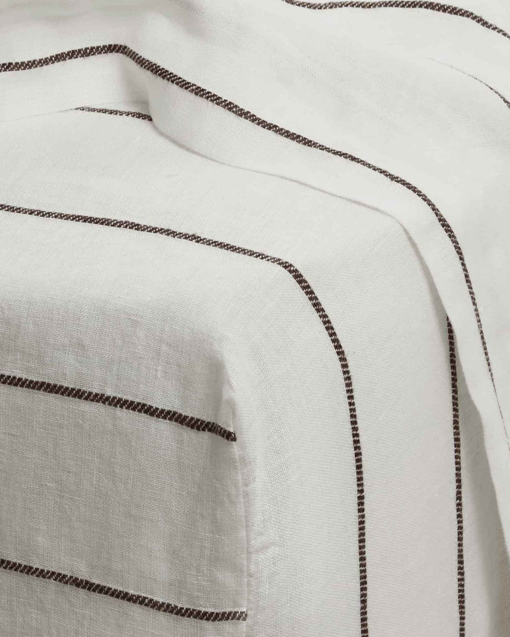 Linen Fitted Sheet - Truffle Stripe