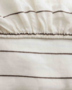 Linen Fitted Sheet - Truffle Stripe