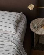 Linen Flat Sheet - Truffle Stripe