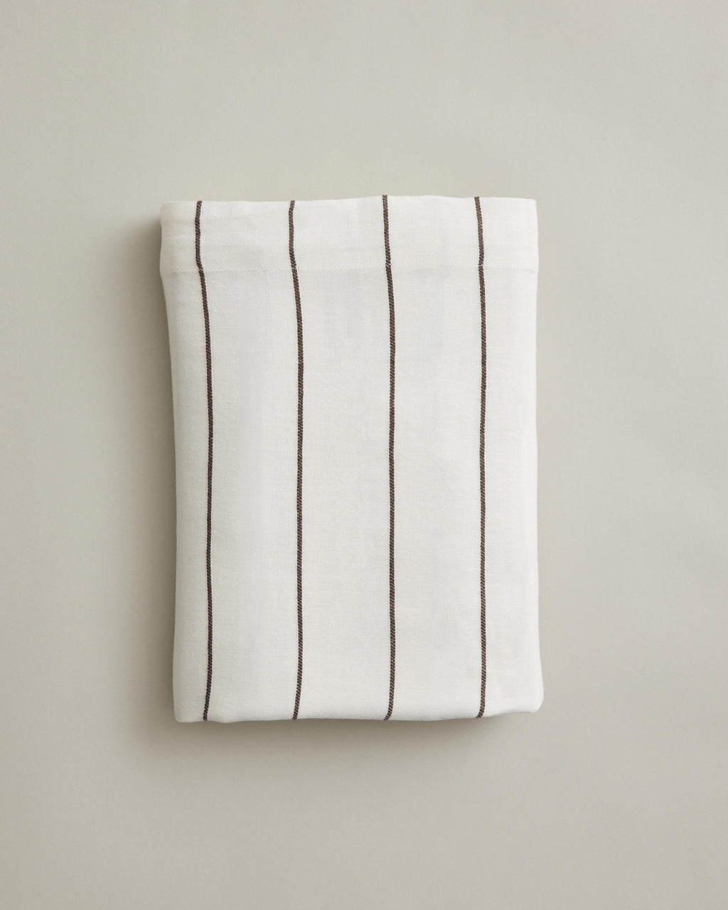 Linen Flat Sheet - Truffle Stripe