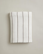 Linen Flat Sheet - Truffle Stripe