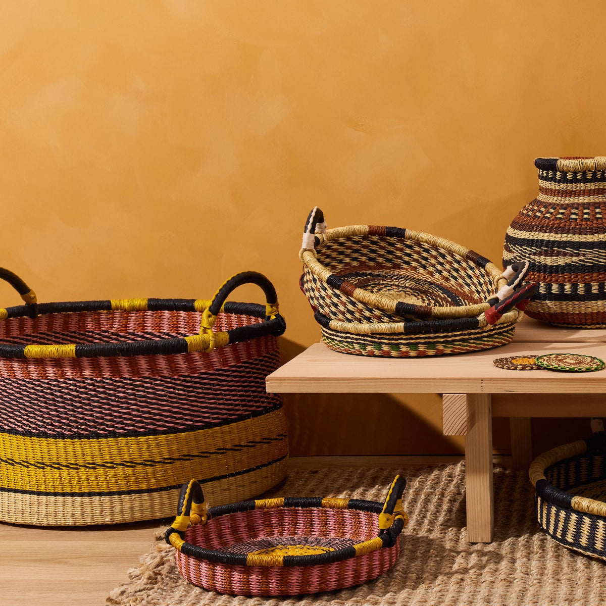Large Woven Short Basket