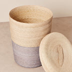 Tall Woven Lidded Hamper