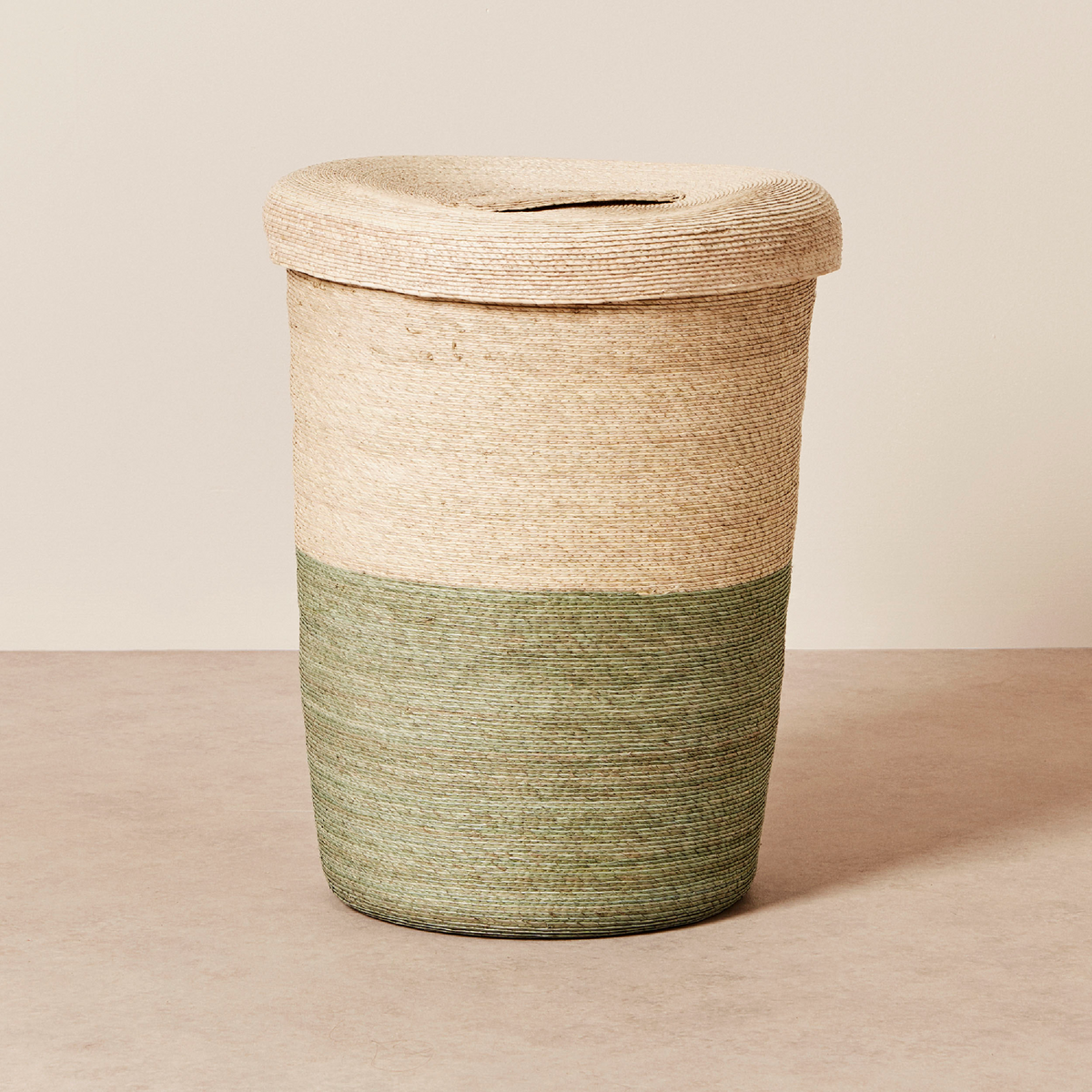 Tall Woven Lidded Hamper