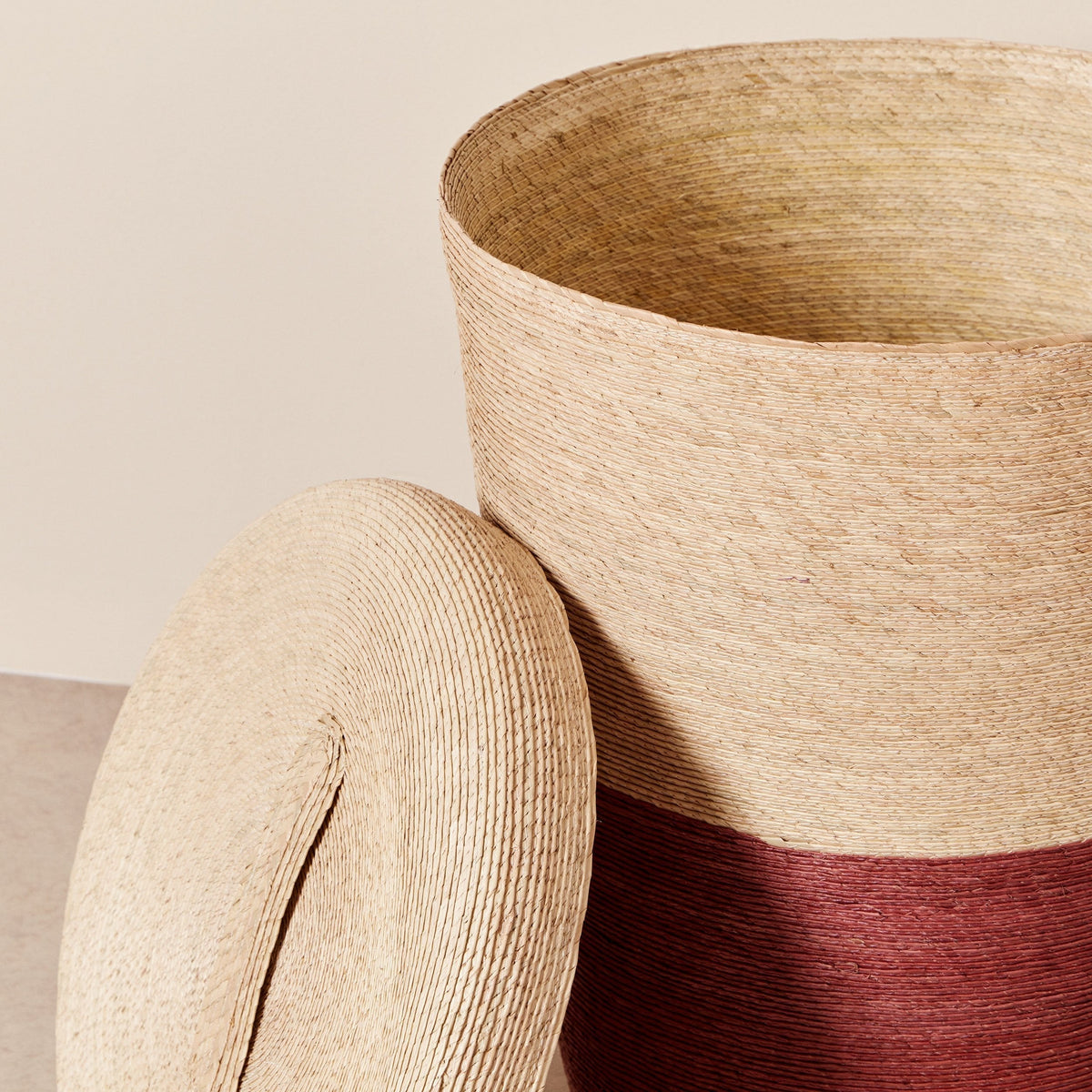 Tall Woven Lidded Hamper