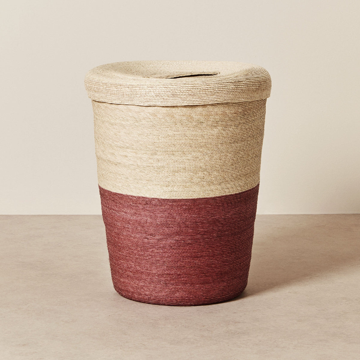 Tall Woven Lidded Hamper