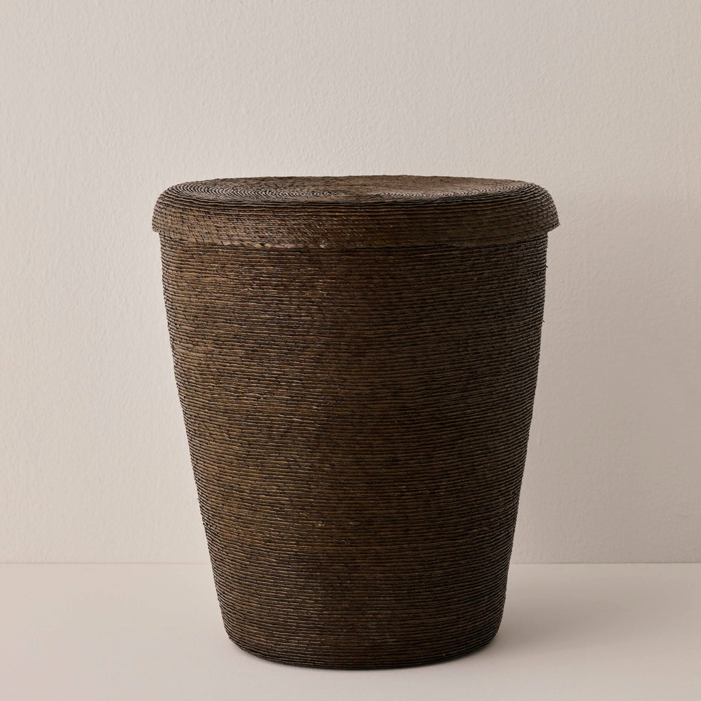 Tall Woven Lidded Hamper