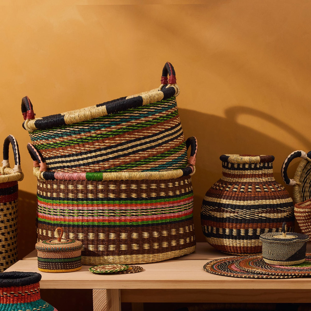 Small Woven Short Basket