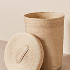 Tall Woven Lidded Hamper