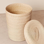 Tall Woven Lidded Hamper