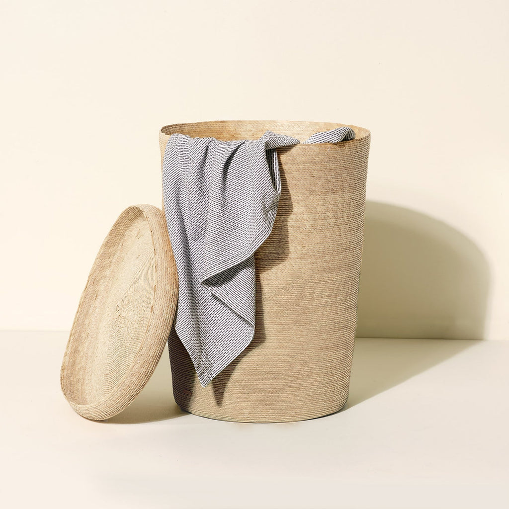 Tall Woven Lidded Hamper
