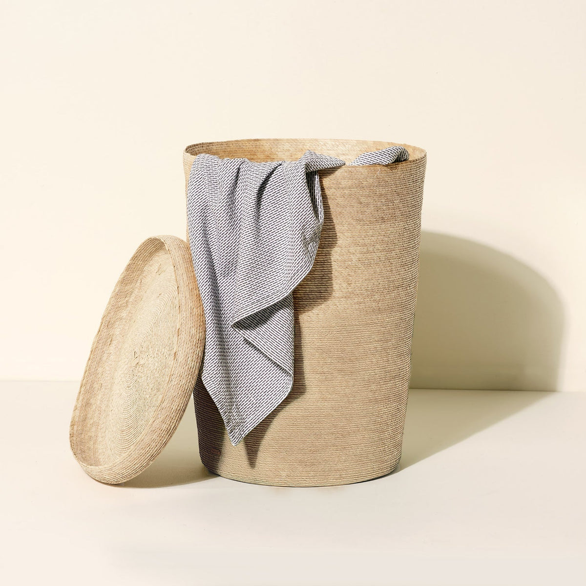 Tall Woven Lidded Hamper