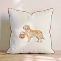 Halloween Golden Retriever Throw Pillow