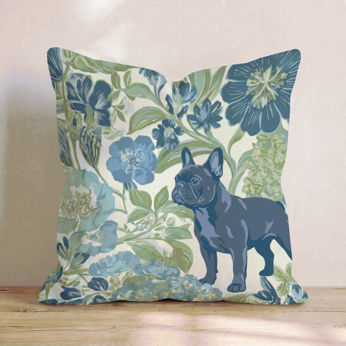 French Bulldog in the Flowers Throw Pillow