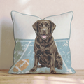 Chocolate Labrador Retriever Gridiron Hero Throw Pillow