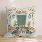 Dachshund Autumn Wander Throw Pillow
