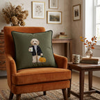Spiced Latte Labradoodle Throw Pillow