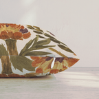 Orange Garden Thistle Throw Pillow