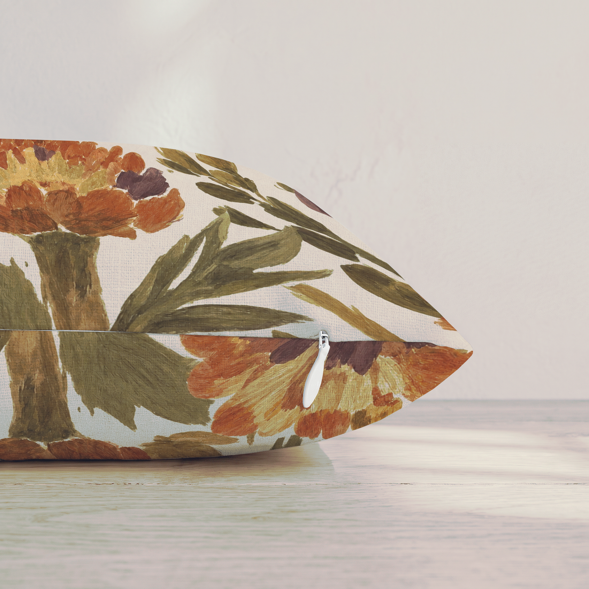 Orange Garden Thistle Throw Pillow