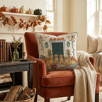 Golden Retriever Autumn Wander Throw Pillow