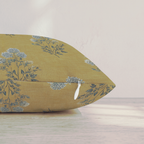 Mustard Textile Bloom Throw Pillow