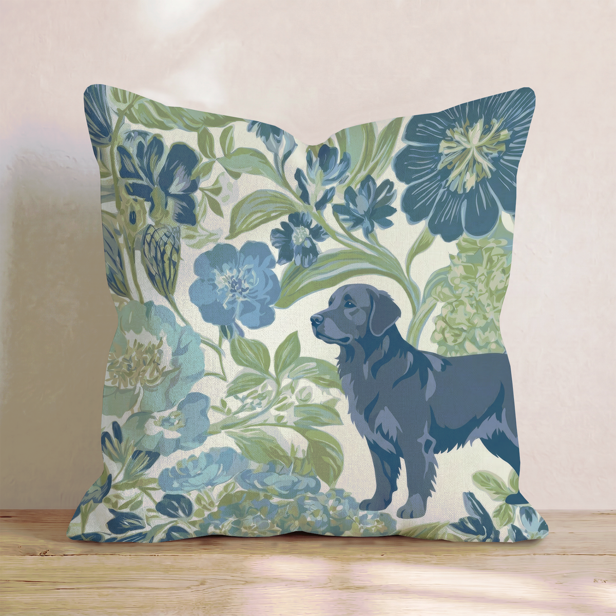 Golden Retriever in the Flowers Throw Pillow