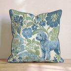 Goldendoodle in the Flowers Throw Pillow