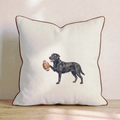 Football Black Lab Throw Pillow