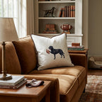 Football Black Lab Throw Pillow