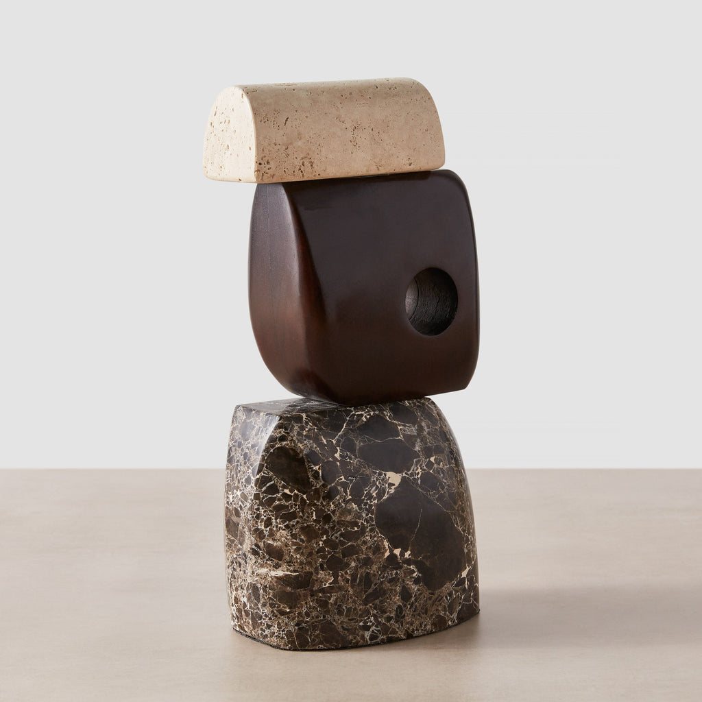 Hari Stone and Wood Sculpture