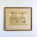 Minimalist boat lithograph 20.5” x 17.5”