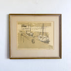 Minimalist boat lithograph 20.5” x 17.5”