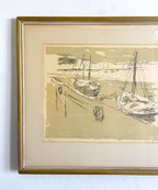 Minimalist boat lithograph 20.5” x 17.5”