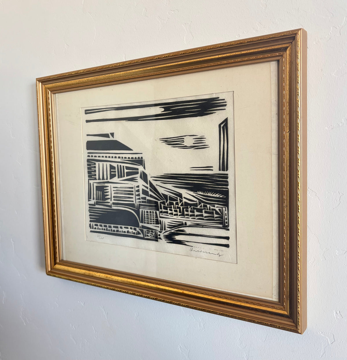 Neighborhood linocut 17.5" x 13.5"