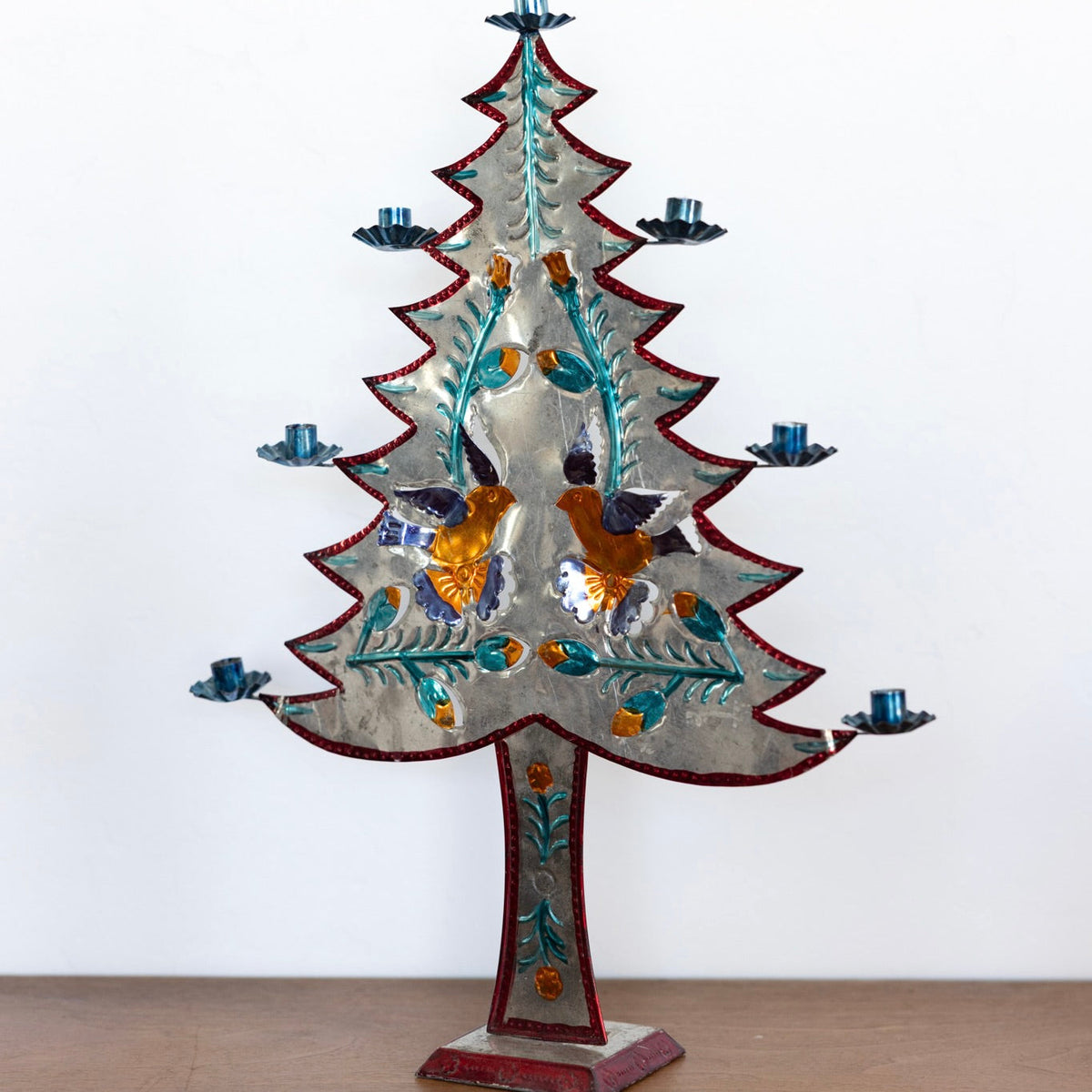 XL tin tree candle holder