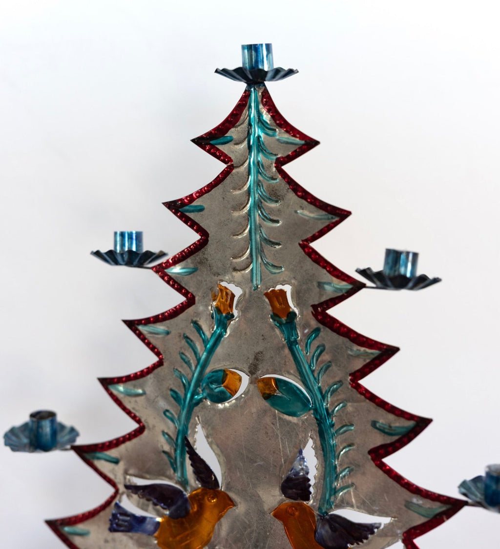 XL tin tree candle holder