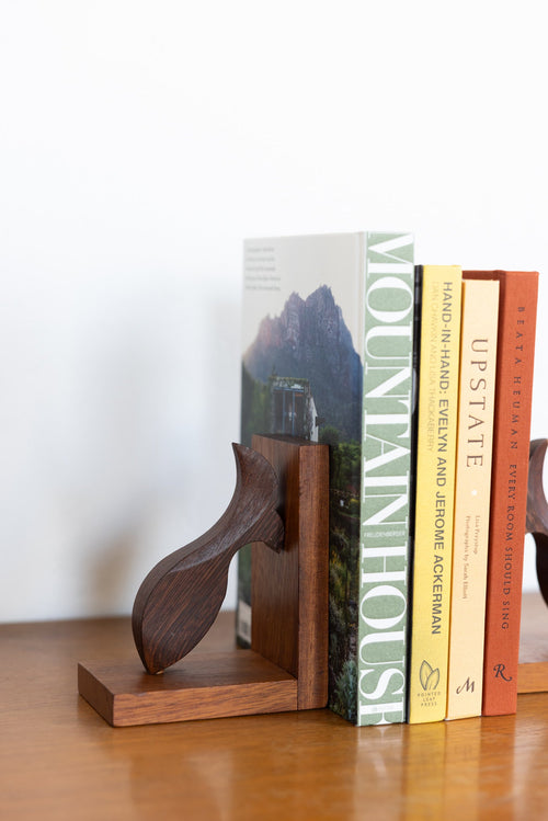 Art deco walnut bookends