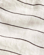 Linen Flat Sheet - Truffle Stripe