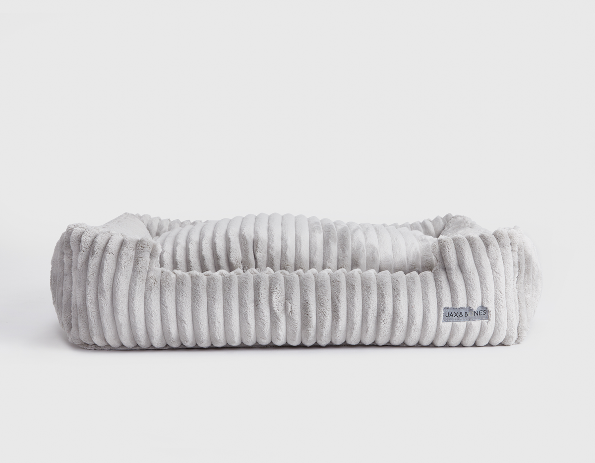 Luna Grey Corduroy Lounge Dog Bed