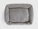Luna Grey Corduroy Lounge Dog Bed