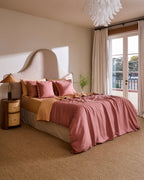 Terracotta 100% French Flax Linen Flat Sheet
