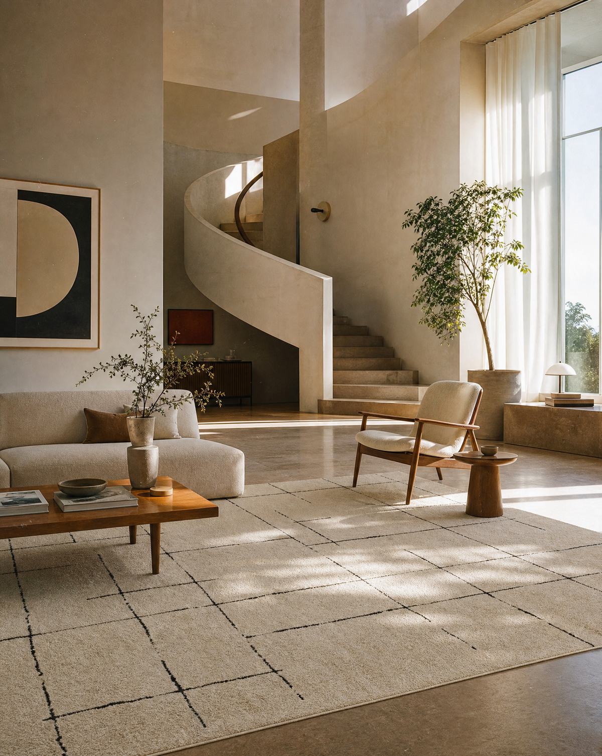 Noir Linework Area Rug
