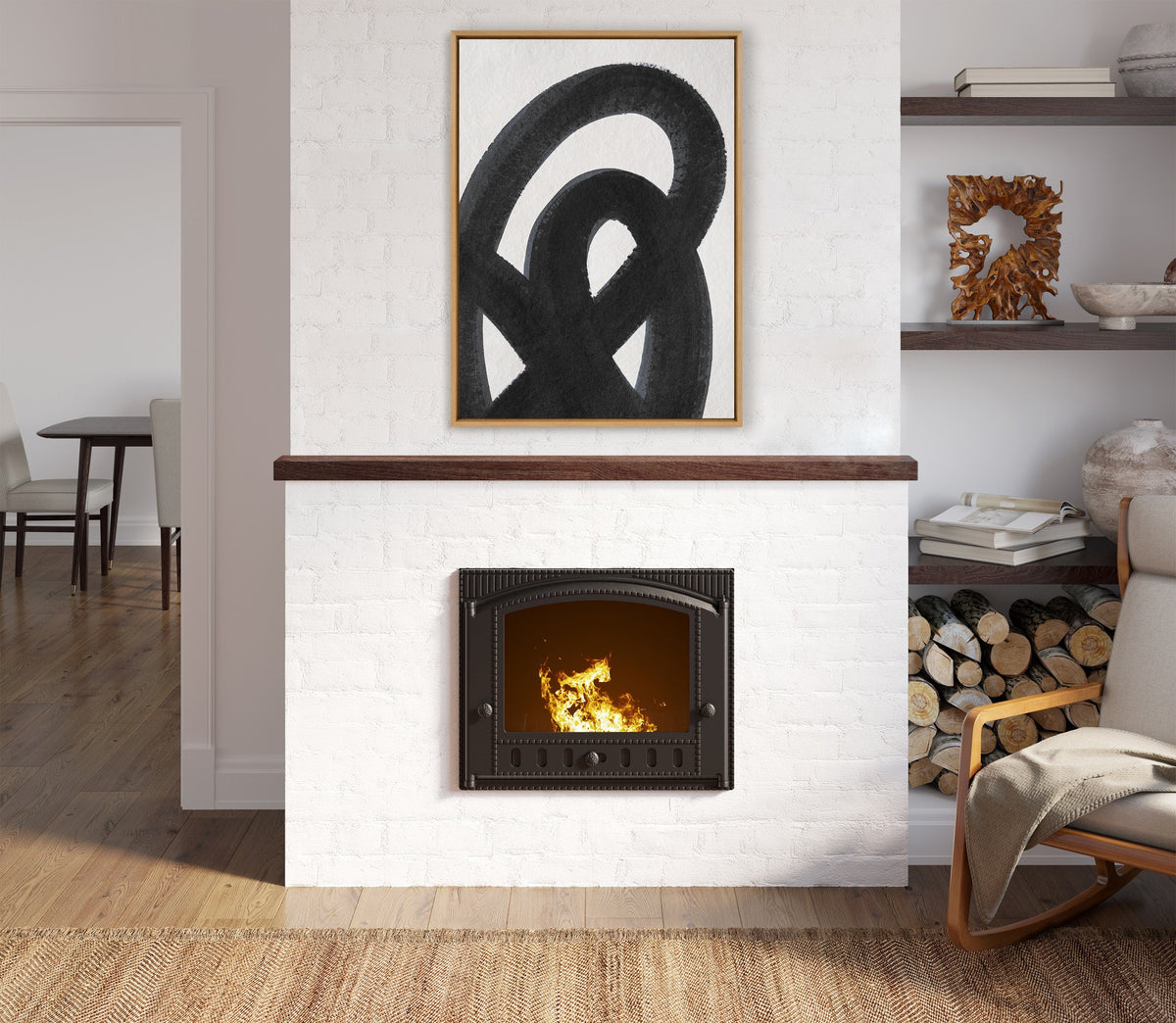 Noir Gesture Framed Canvas