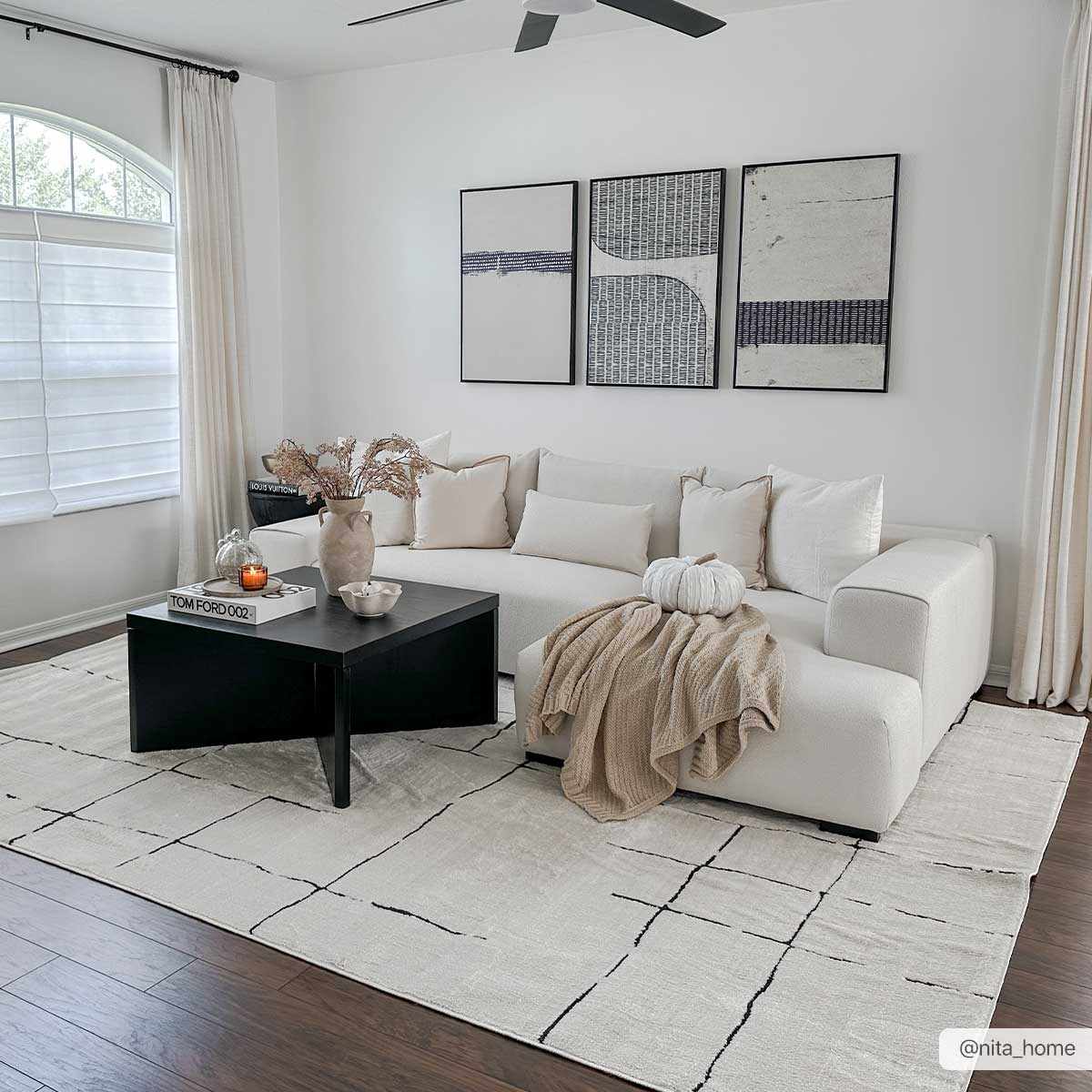 Noir Linework Area Rug