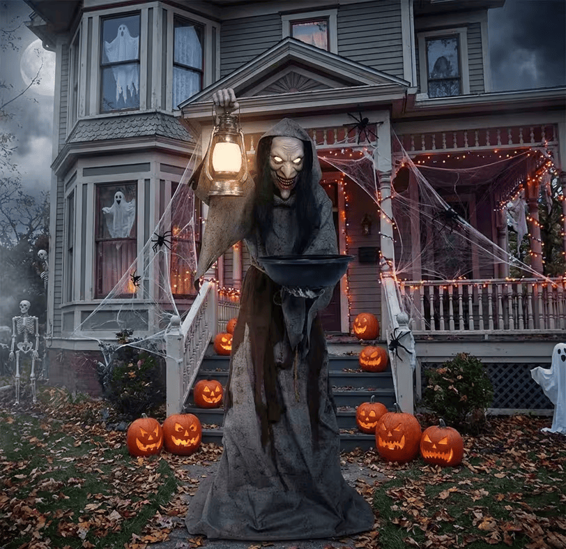 6' Light-Up Mildred the Wicked Witch Halloween Animatronic Decoration view 4