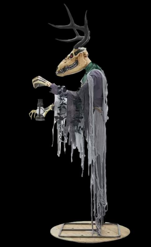 Skeleton Forest Creature with Horns Halloween Animatronic Decoration view 2