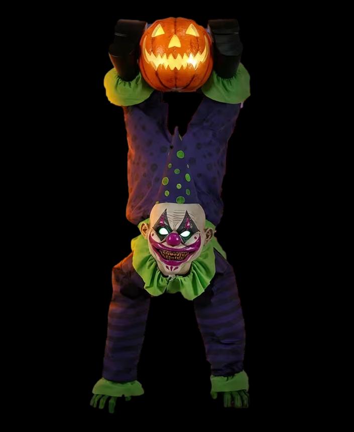 Upside-Down Clown with Jack-O'-Lantern Halloween Animatronic Decoration Halloween decoration