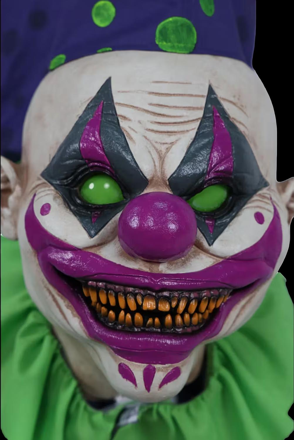 Upside-Down Clown with Jack-O'-Lantern Halloween Animatronic Decoration view 3