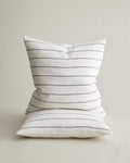 Set of 2 Linen Euro Pillowcases - Truffle Stripe