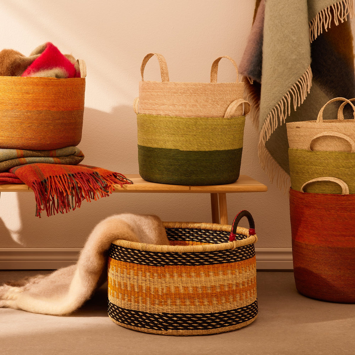 Medium Woven Short Basket